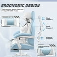 thumbnail image 4 of Furmax High Back Massage Gaming Chair with Footrest PU Leather Racing Computer Chair with Lumbar Support Ergonomic Office Chairs, Light Blue, 4 of 7