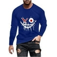 thumbnail image 1 of Birdeem Fashionable Mens Printed Top with Long Sleeved Round Neck and Smiling Face Printed Top/Shirtx, 1 of 4