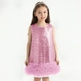 thumbnail image 2 of mgoYE Easter Little Girl Dress Toddler Girls Sequin Dress A-Line Sparkly Sleeveless Wedding Gown Party Dresses for Girls(Pink,4-5 Years), 2 of 9