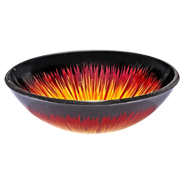 Bol d'Évier en Verre Trempé Rond - Orange & Rouge