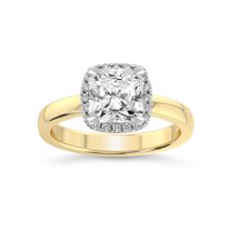 1 Carat IGI Certified Radiant Shape Lab Grown Diamond Engagement Ring | 14K Yellow Gold | Anna Hidden Accents Halo Lab Diamond Ring | FG-VS1-VS2 Quality Friendly Diamonds