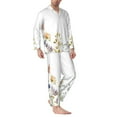 thumbnail image 2 of KLL Watercolor Floral Sleepwear Mens Flannel Pajamas,Long Cotton Pj Set, 2 of 7