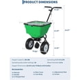 thumbnail image 2 of Memoryfield 80LB Broadcast Spreader 12FT Wide, 13" All-Terrain Wheels, Walk Behind Lawn Spreader for Lawn Fertilizer/Seed/Salt, Green, 2 of 7