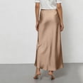 thumbnail image 4 of KDDYLITQ Satin Skirts for Women a Line Solid Color Maxi Skirt Flared Fishtail Work Skirt Elegant Flowy Long Skirts Khaki S, 4 of 4