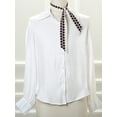 thumbnail image 5 of INSPIRAR CHIC Bufandas Elegantes de Doble Cara para Mujeres, Puntas Delgadas, Blancas, 5 of 5