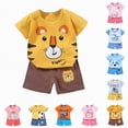 thumbnail image 5 of Boys Easter Outfit Toddler Baby Boy Summer Outfit Kids Summer Clothes Cartoon Print Casual T Shirt and Shorts Set, 5 of 5
