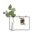 thumbnail image 1 of Club K Playing Cards Pattern Metal Picture Frame Cerac Vase Decor, 1 of 3
