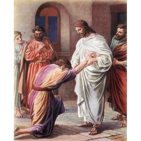 Catholic print picture - Thomas Sees Risen Lord T - 8" x 10" ready to be framed