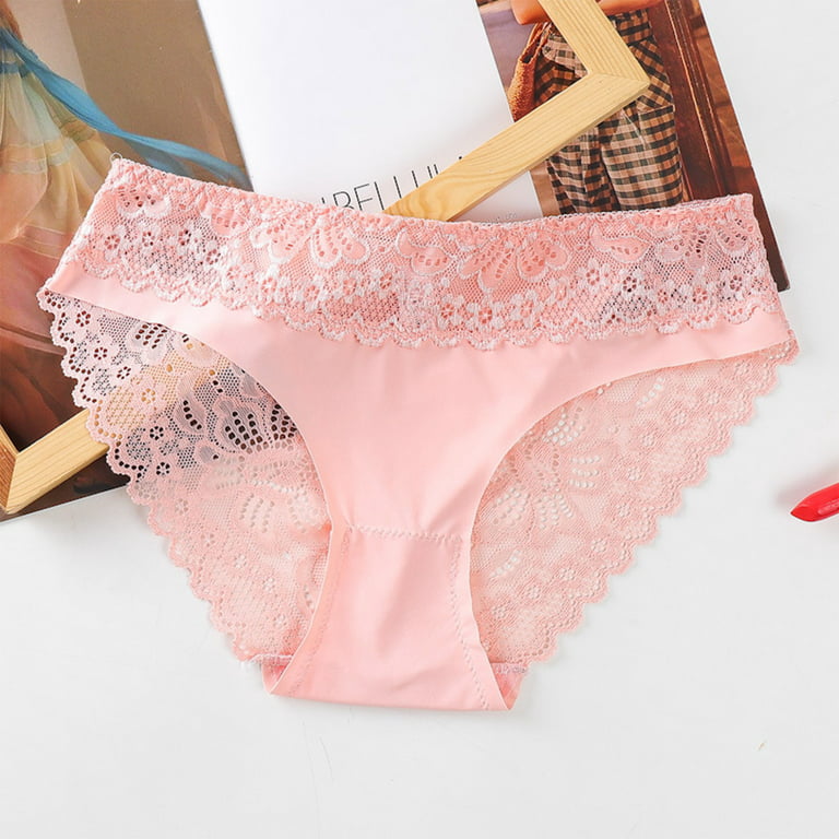 HUPOM Girls Panties Womens Underwear High Waist Leisure Tie Seamless  Waistband Pink XL