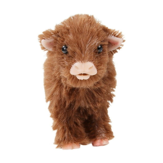 Juguete de peluche de de silicona, juguetes de simulación de ganado, lindo modelo de muñeco de toro, juguete suave para dormir, regalo para