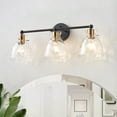 thumbnail image 2 of Classic 3-Light Vanity Light Fixture, 23.4 inches Wall Mounted Lighting with Clear Glass Shade for Powder Room, Bedroom, Dining Room, 2 of 8