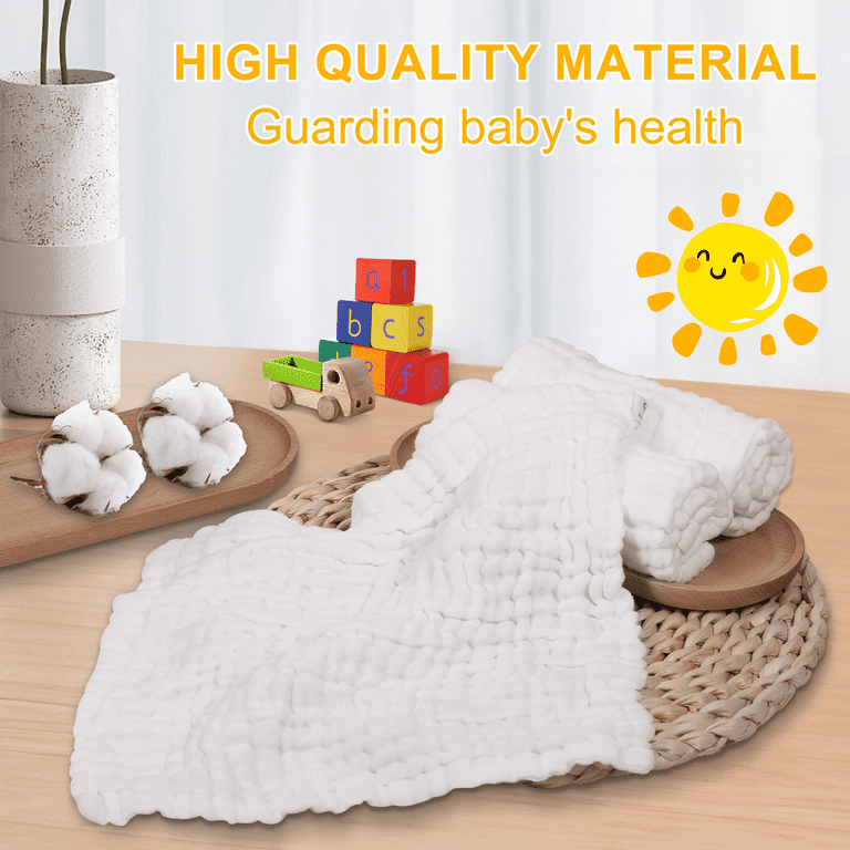 Small Square Towel Fade-Resistant Cotton Washcloths, Strong Water  Absorption Waffle Small Towel Baby Bath Towel Gift Towel, 30 * 30cm, White