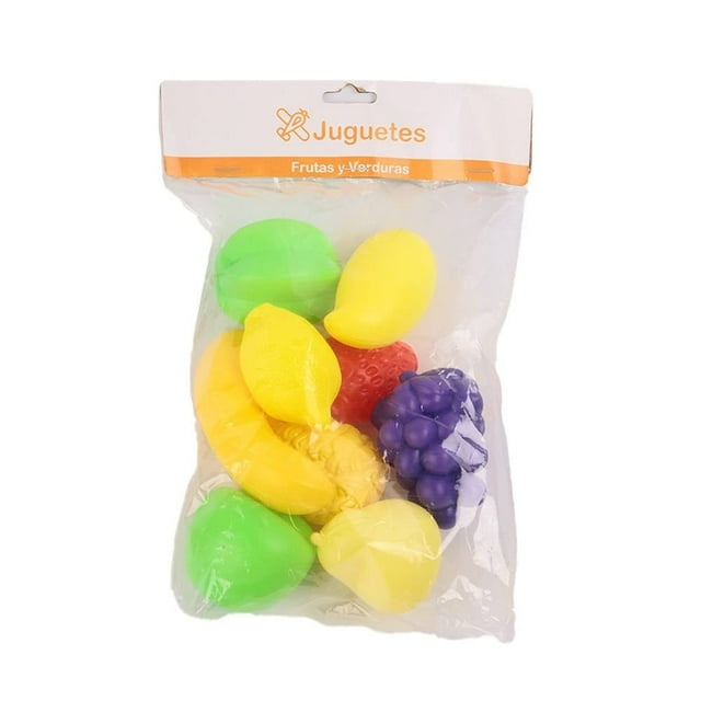 Juguete Prichos Formas de Frutas y Verduras de Plástico Bolsa con 8 Piezas Multicolor