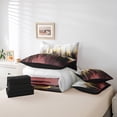 thumbnail image 4 of YST, Rayure Dégradée, Ensemble de Couette, Moderne, 7 Pcs, Uvre d'Art Abstraite, Rouge Bordeaux, Grand, 4 of 4
