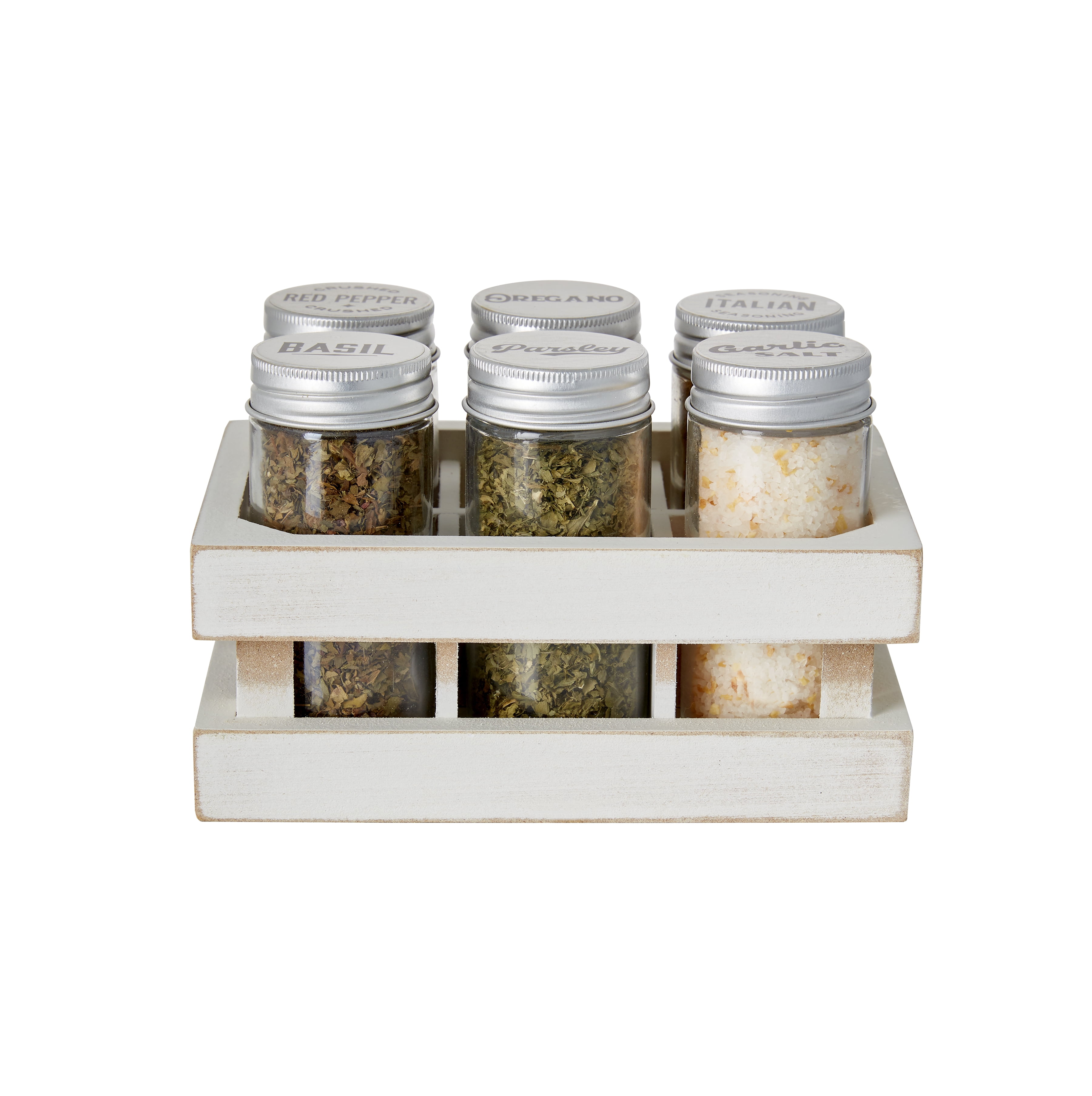 Kamenstein Goodspice 6Jar Spice Crate Rack in Black, Spices and Jars