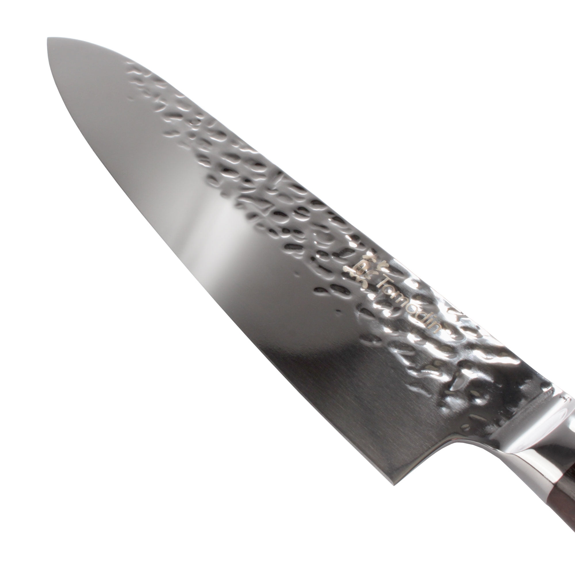 BambooMN Chef Knife - Hammered Blade Black Handle - 1 Knife