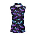 thumbnail image 5 of Yuyamidu Purple Blue Bat Sleeveless Golf Shirts for Ladies Stretchy Breathable Fabric, Slim Tailored Fit, Suitable for Golf Training, Tennis, Casual Outdoor Sports Wear for Female, 5 of 8