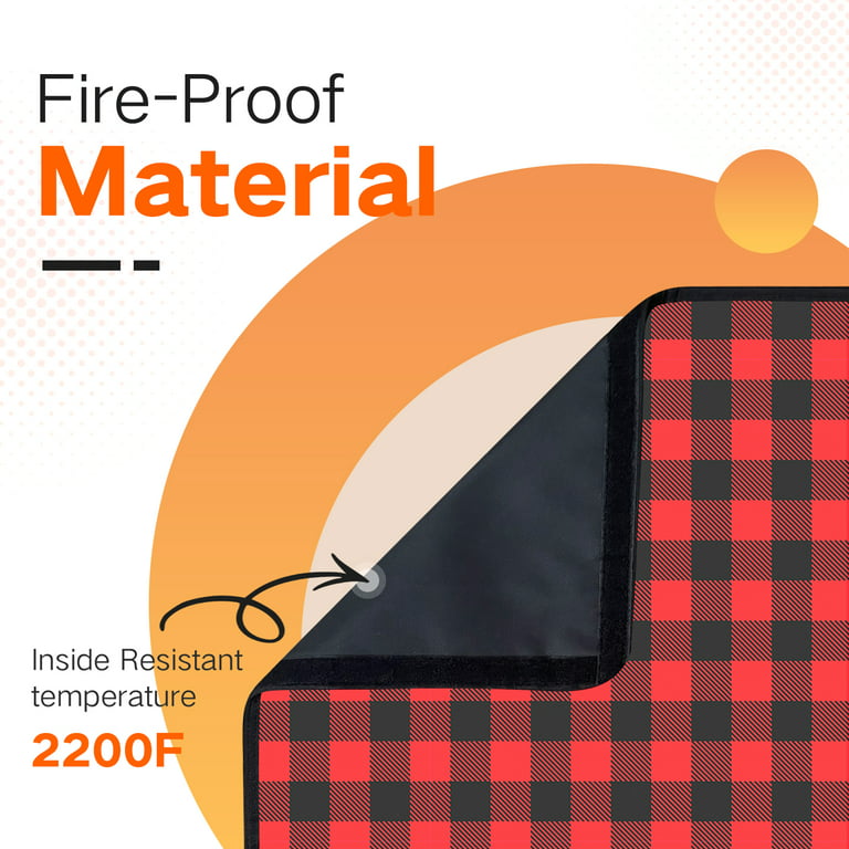 Magnetic Fireplace Blanket For Heat Loss, Black Indoor Fireplace
