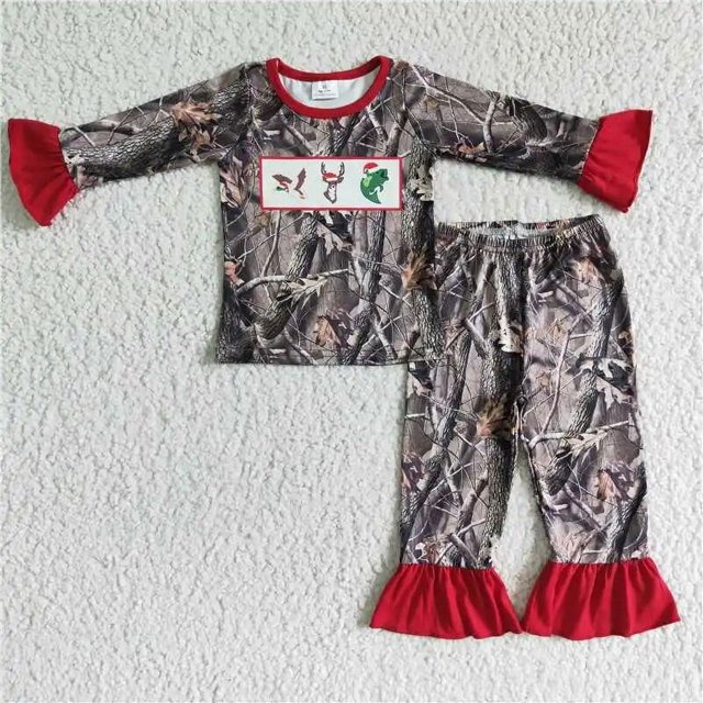 Ropa de Navidad a juego para niños, ropa de dormir de reno, pato, pez, conjunto de tapas de árboles, conjunto de pantalones para niños, pijamas para niños pequeños