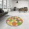 thumbnail image 4 of Ahgly Company Machine Washable Indoor Round Transitional Metallic Gold Area Rugs, 7' Round, 4 of 7