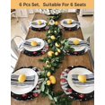 thumbnail image 4 of 15 Inch Round Placemats Set of 6, Black Christmas Tree Non Slip Heat Insulation PP Table Mats, Xmas Balls Pine Needles Snowflake Washable Place Mats for Kitchen Dining Party Table Decor, 4 of 7