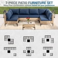 thumbnail image 5 of Delmango 7 Pieces  Patio Furniture Set Boho Wicker Rattan Outdoor Sectional Sofa Set with Cushions & Table for Lawn, Backyard, Porch, Backyard, Porch, Blue, 5 of 8
