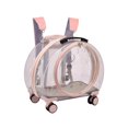 thumbnail image 4 of Kitten Bag Backpack Handbag with Wheels Durable Telescopic Rod Dog Trolley Case for Puppy Fully Clear and Pink, 4 of 9