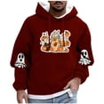 thumbnail image 2 of Yusimy Men's Hooded Sweatshirt Halloween Ghost Print Fleece-Lined Pocket Drawstring Long Sleeve Streetwear Cozy Winter Pullover, 2 of 5