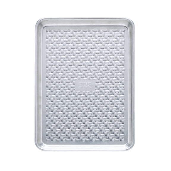 Chicago Metallic Uncoated Textured Aluminum Small Cookie/Baking Sheet, 9-inch-by-13-inch, Silver