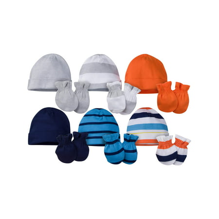 Onesies Brand Caps and Mittens Accessories Set, 12pk Bundle (Baby