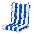 thumbnail image 2 of Cabana Blue Stripe Outdoor High Back Chair Cushion, 2 of 7