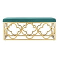 thumbnail image 4 of SAFAVIEH Fleur Modern Glam Rectangle Bench, Emerald/Gold, 4 of 9