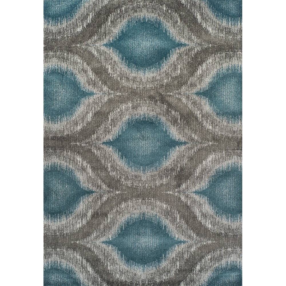 Dalyn Modern Greys Area Rug MG4441TE5X8 Mg4441 Teal Teardrop Oval 5' 3