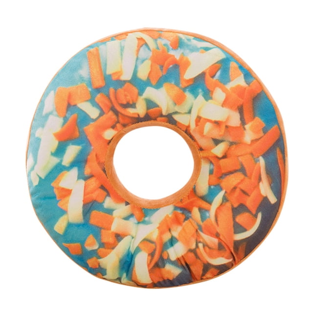 Almohada de felpa suave, cojín de asiento relleno, funda de cojín de alimentos dulces de Donut, funda de juguetes