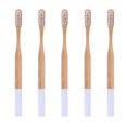 thumbnail image 2 of SPRING PARK 5Pcs Natural Biodegradable Bamboo Toothbrush Soft Travel Toothbrush with Colorful Wooden Handle for Oral Care,Eco Friendly, 2 of 4