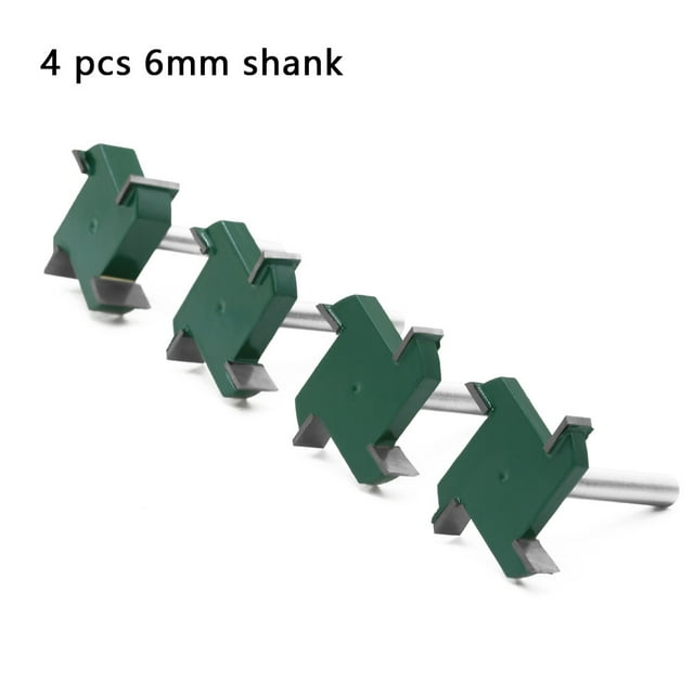 Industrial-Grade 4-Piece Woodworking T-Shape Slotting Knives with 4-Sided Design, 1/4 Inch and 6 Inch Handle Options for Precision Cutting and Versatile Use Across Multiple Bed Types