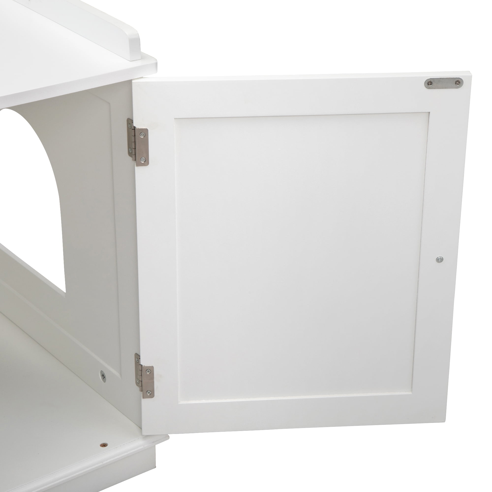 Pefilos 33" Large Cat Litter Box Enclosure, Washroom Storage Bench, Side Table Cat House w/ Magazine Rack, White Pefilos 33" Large Cat Litter Box Enclosure, Washroom Storage Bench, Side Table Cat House w/ Magazine Rack, White