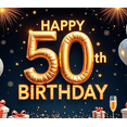 thumbnail image 4 of Yatrandify Decorative Design Happy Birthday Banner Balloon Decoration 50th Birthday Party Banner for Birthday Celebration Event Decoration Indoor Party, 4 of 8
