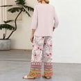 thumbnail image 6 of 2 Piece Lounge Set Women Vacation Dressy Outfits 3/4 Sleeve V Neck T Shirt & Wide Leg Pants Sets Cozy Cruise Clothes, 6 of 6