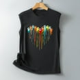 thumbnail image 5 of Tank Top for Women Cute Graphic Print Loose Fit Summer Flowy Sleeveless Shirts Colorful Fashion Casual Lightweight Vests Black M, 5 of 6