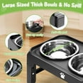 thumbnail image 4 of Elevated Raised Dog Bowl Stand with 2 Stainless Steel Bowls, Adjustable Height for Medium Large Dogs, 12.36" - 3.7" Foldable Feeder, Grey, 4 of 9