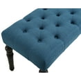 thumbnail image 2 of Leviton Fabric Tufted Turned Leg  Dining Bench Blue, 2 of 4