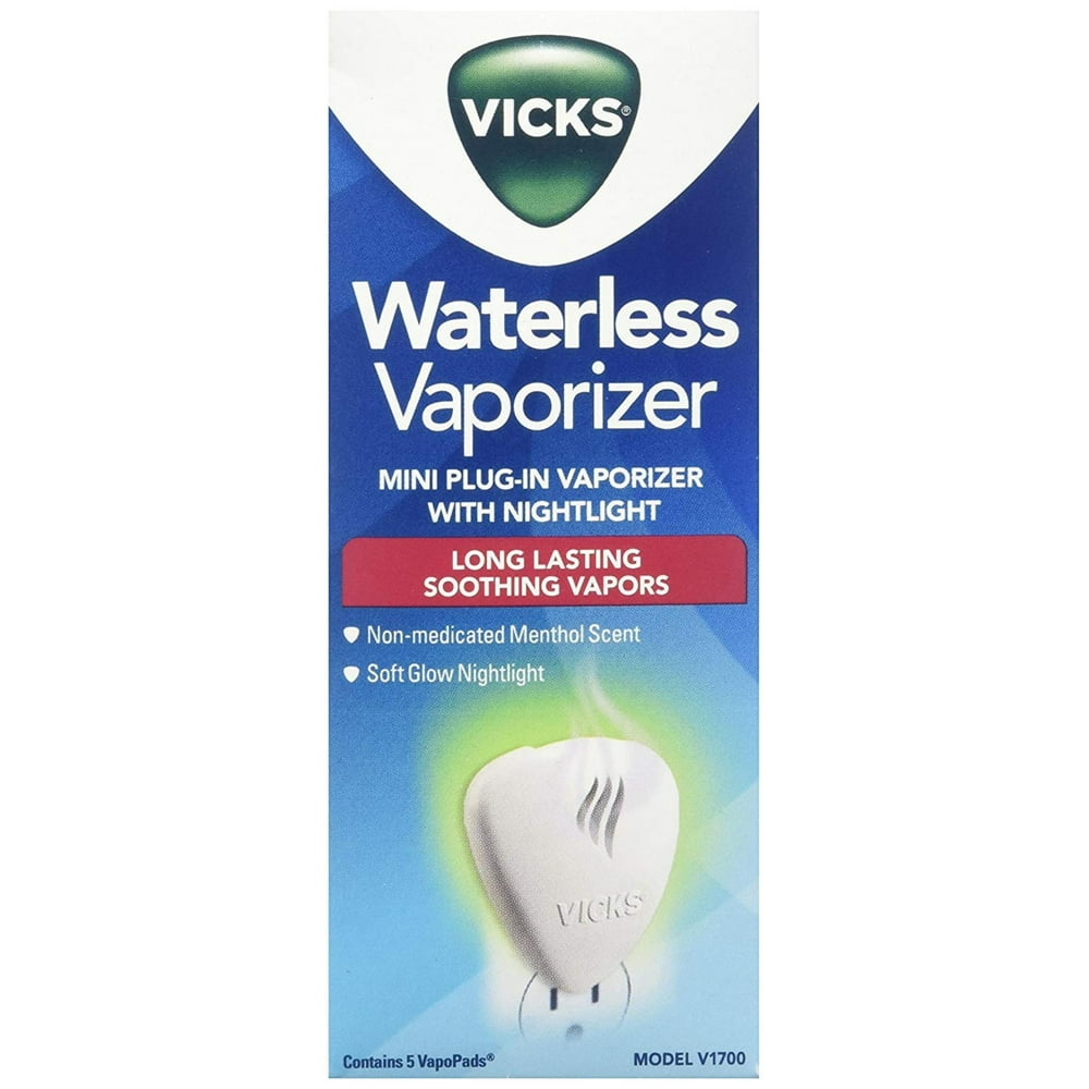 V1700 Mini PlugIn Waterless Vaporizer, Releases soothing vapors into the air By Vicks Walmart