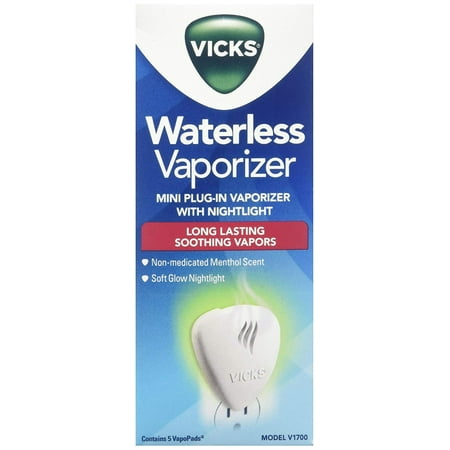 V1700 Mini Plug-In Waterless Vaporizer, Releases soothing vapors into the air By Vicks
