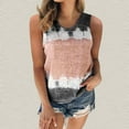 thumbnail image 2 of Lolmot Womens Plus Size Fashion O-Neck Tie Dye Tank Top Loose Fit Printed Stripes Casual T-Shirt Summer Tops Blouse Sleeveless, 2 of 3