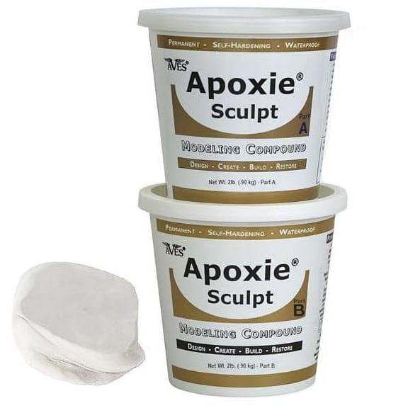 Apoxie Sculpt - 2 Part Modeling Compound (A & B) - 4 Pound, White/Stone White