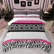 Feelyou Bohemian Pink Paisley Full Size Comforter Sets, Western Damask Flower Bedding Comforter Set, Cheetah Leopard Print Reversible Bedding Sets, Ultra Soft Bedroom Decor, 3-Piece