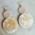 thumbnail image 6 of Cheetah Genuine Leather Double Circle Women Statement Drop Earrings Fall Jewelry, 6 of 9