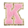 thumbnail image 2 of Cheers.US English Letter Iron On Repair Patches Alphabet Sewing Appliques Clothing Badges, with Gold Glitters Border, 2 of 7