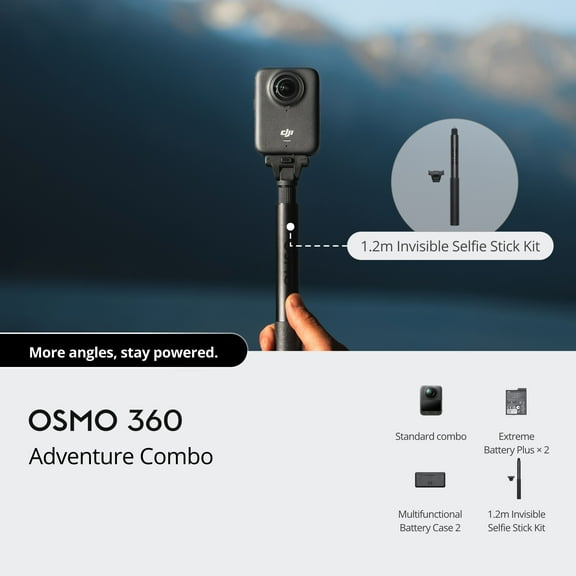 DJI Osmo360 8K/30fps HD Panoramic Action Camera Stable and Portable, 120MP Panoramic Photography, 100-minute Extended Standby, Shoot-and-Go Bundle